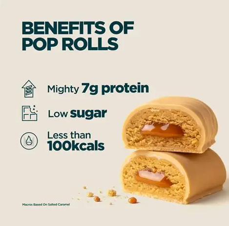 My Protein Pop Roll Golden Caramel Protein Bar (12 x 27g)